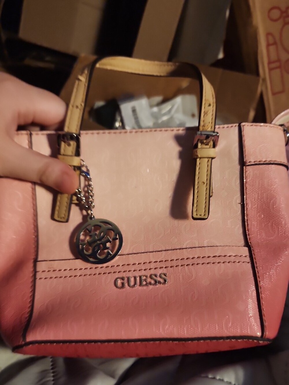Guess Pink Ombre Satchel with Gold Hardware! - Picture 7 of 7